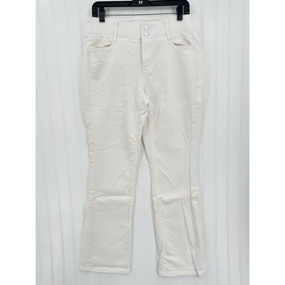 Apt 9 Jeans Womens 12 Bootcut Tummy Control White Stretch Denim Comfort Preppy